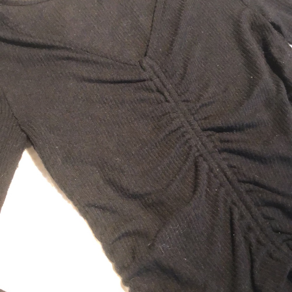 Out From Under Long Sleeve Ribbed Tip with Drawstring Ruching - Picture 2 of 7